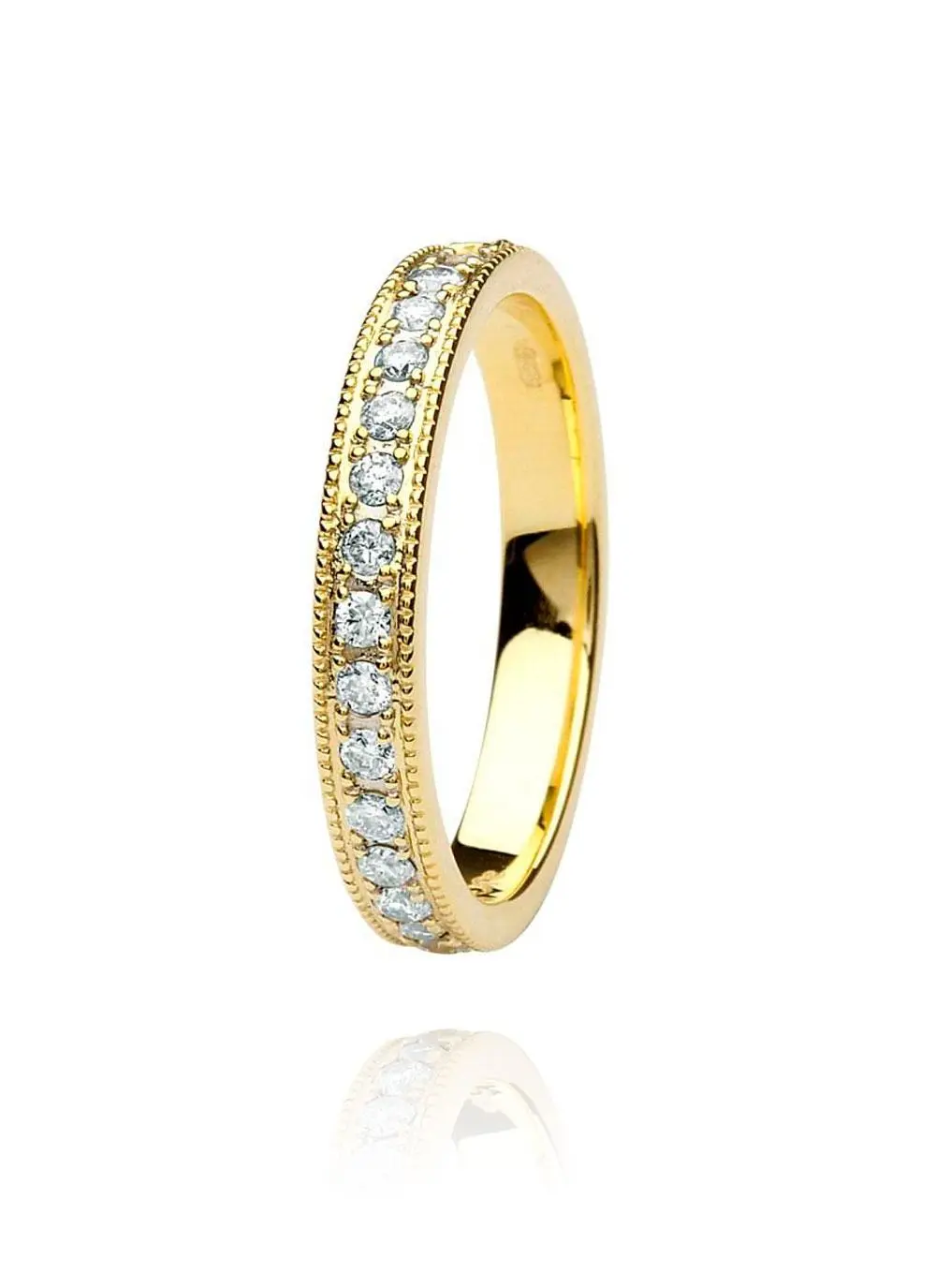 Ladies 14K Gold Trinity Diamond Band