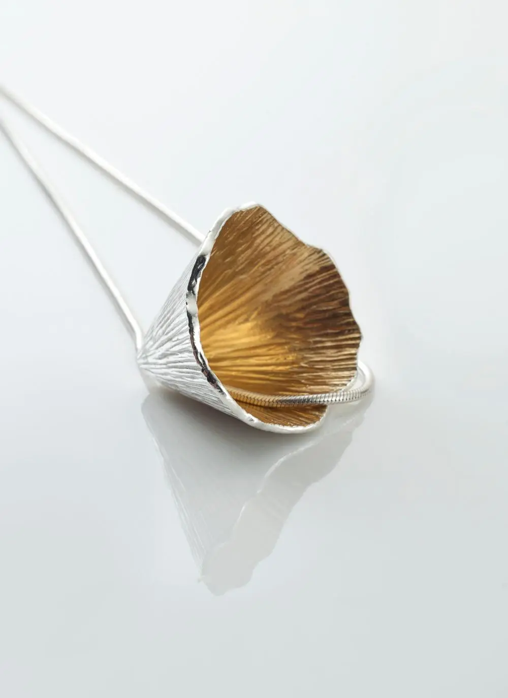 Shell Cone Large Pendant With Silver and Rose Gold Plating