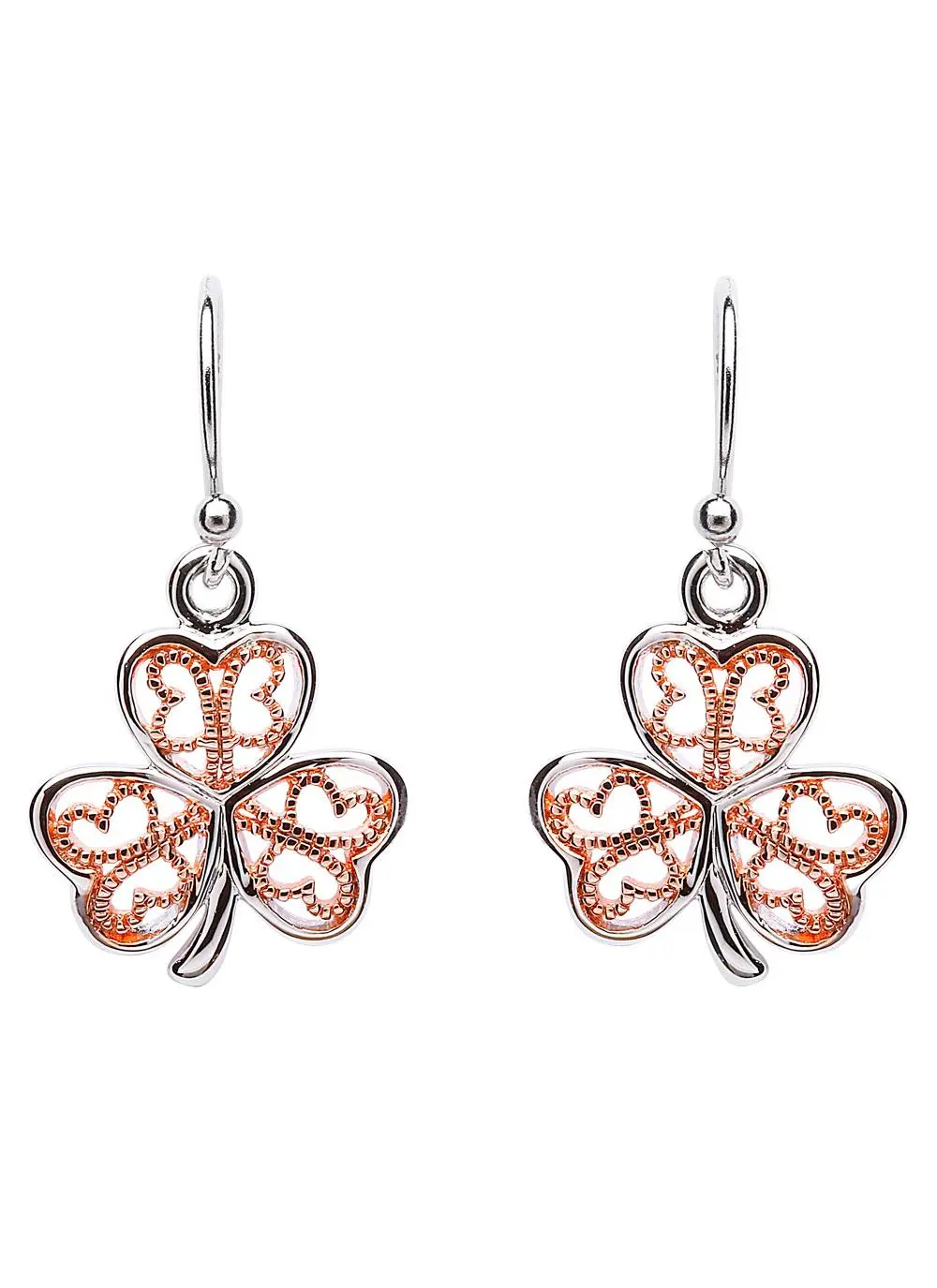 Celtic Rose Gold Plated Shamrock Earrings