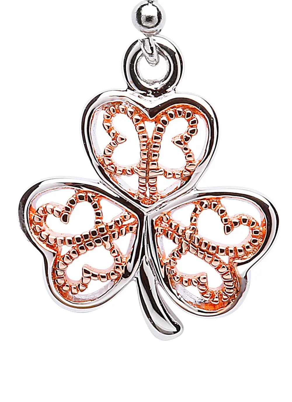 Celtic Rose Gold Plated Shamrock Earrings