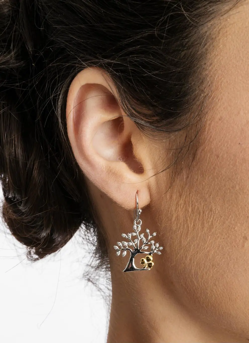 Celtic Tree Of Life Shamrock Earrings