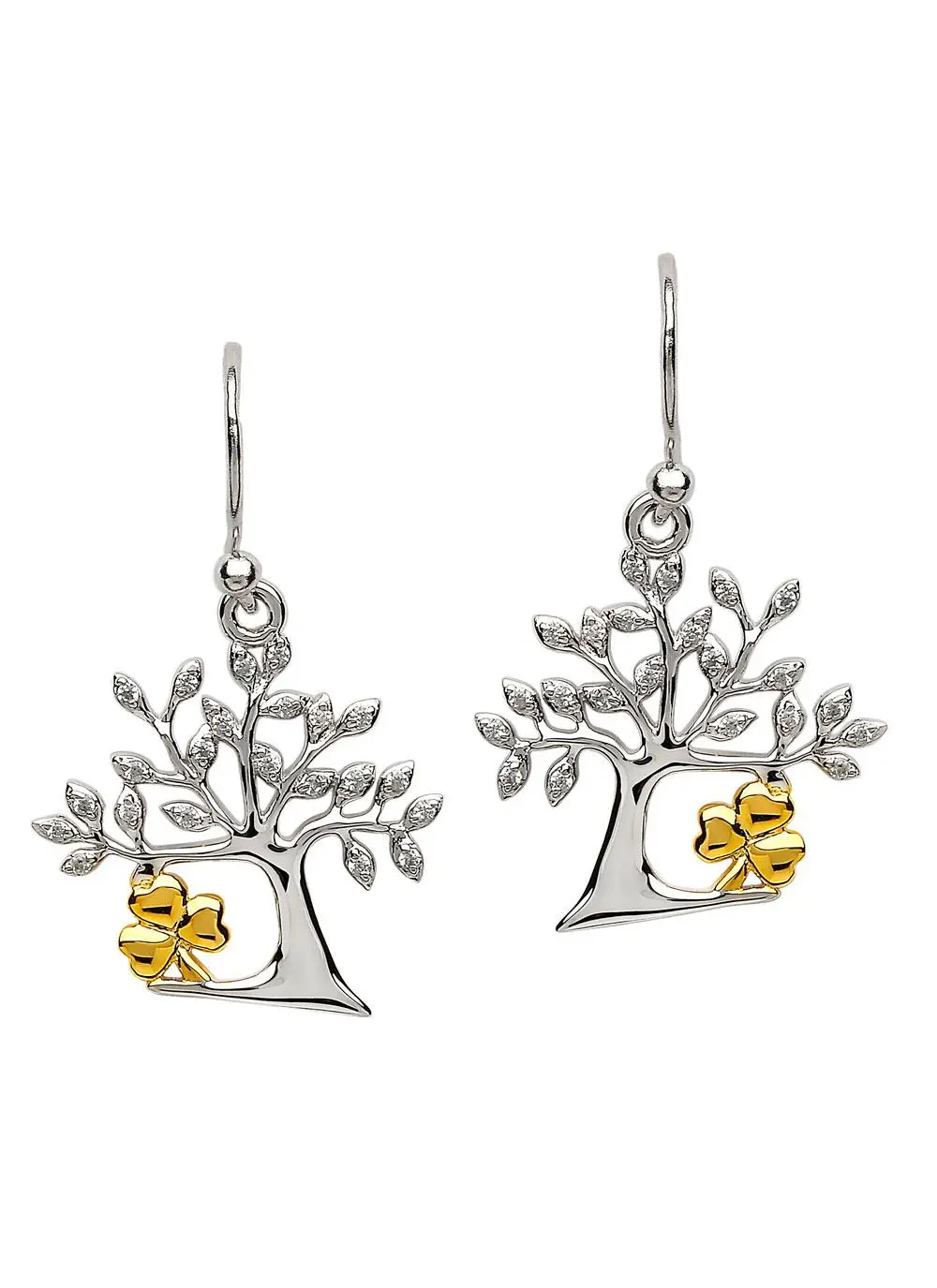 Celtic Tree Of Life Shamrock Earrings