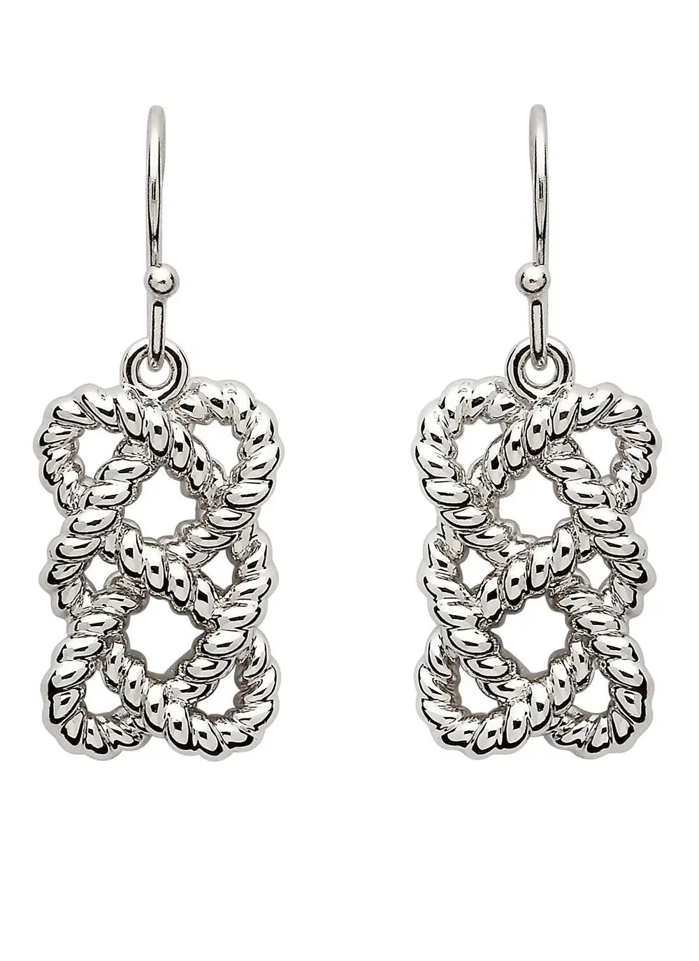 Sterling Silver Fisherman Knot Drop Earrings
