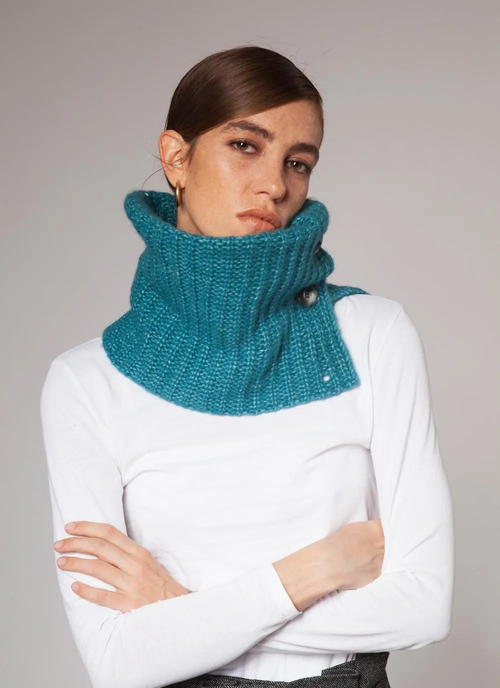 Fisherman Ribbed Button Collar