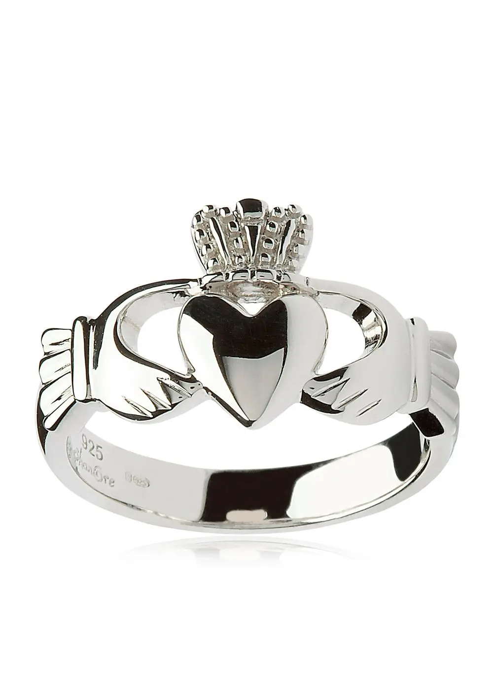 Gents Sterling Silver Claddagh Ring Size 10