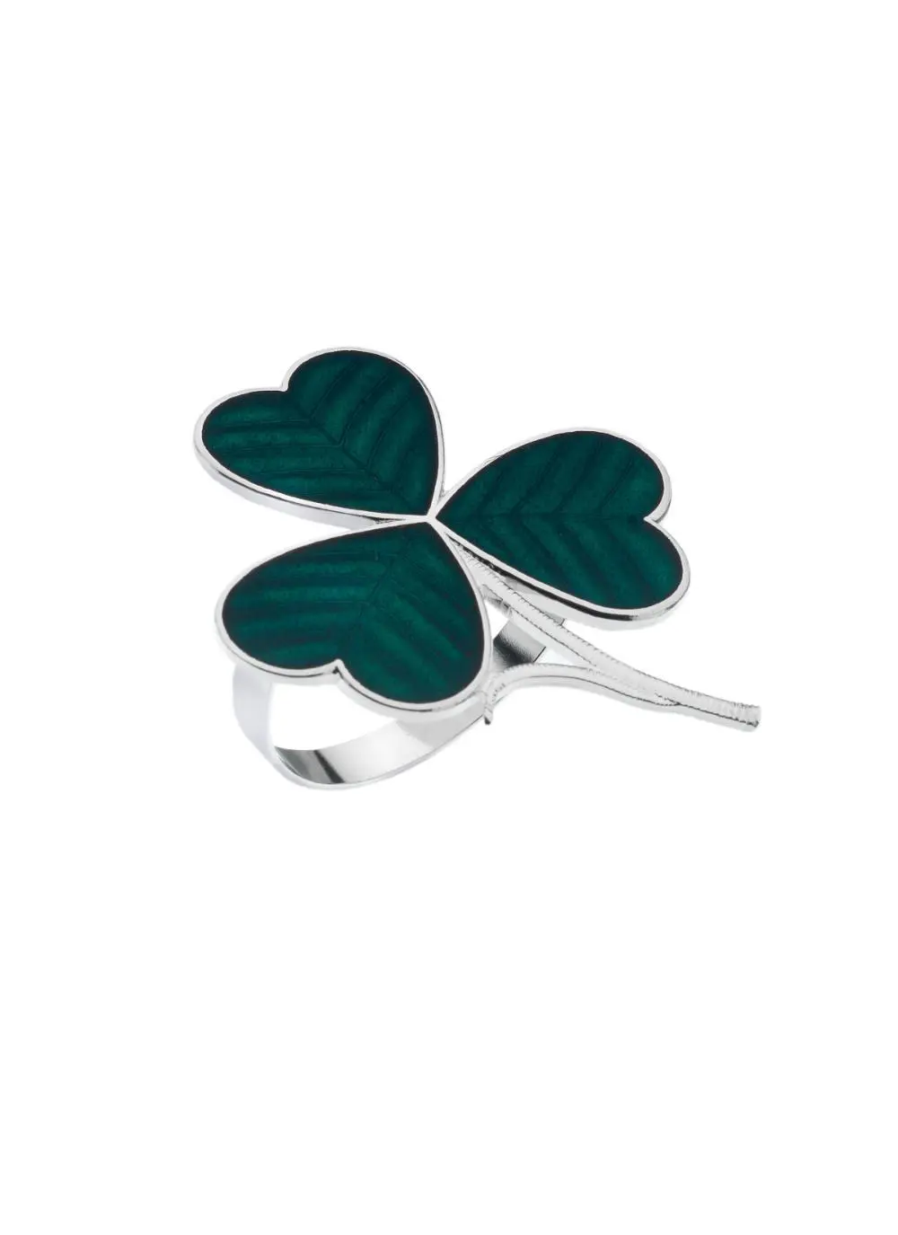 Enamel Shamrock Scarf Ring