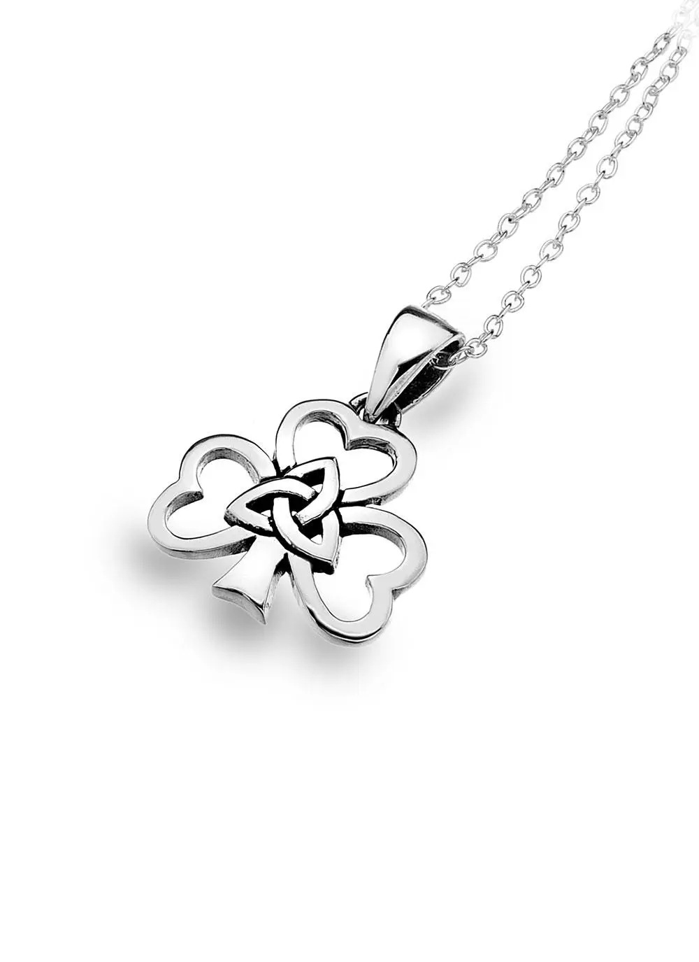 Sterling Silver Shamrock Trinity Pendant