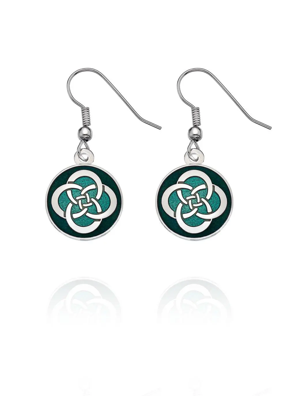 Celtic Knot Enamel Round Earrings