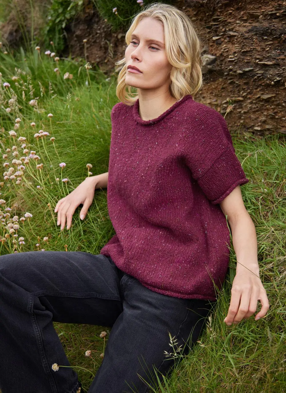 Fisherman Donegal Fleck T-Shirt Pocket Sweater