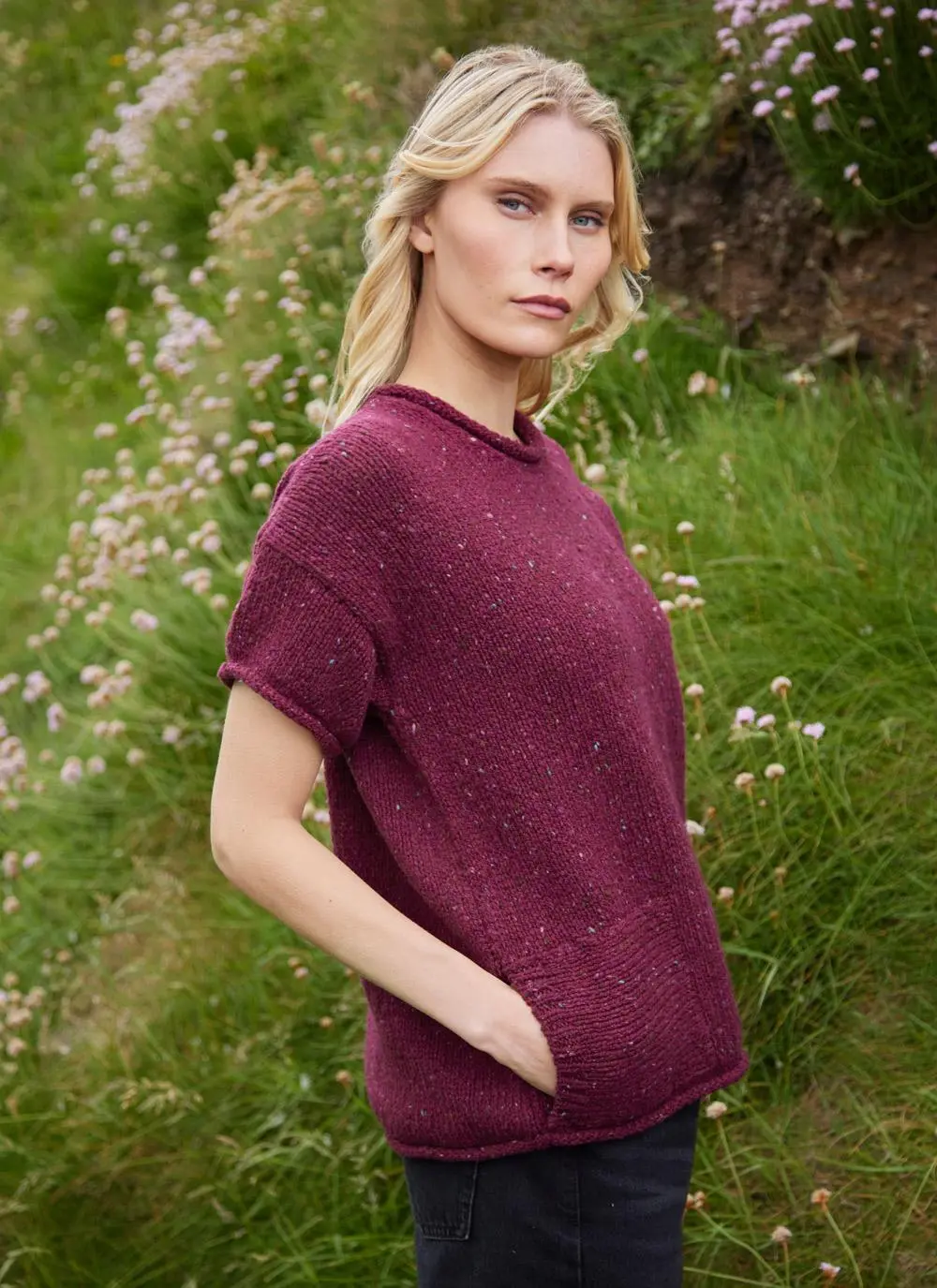 Fisherman Donegal Fleck T-Shirt Pocket Sweater