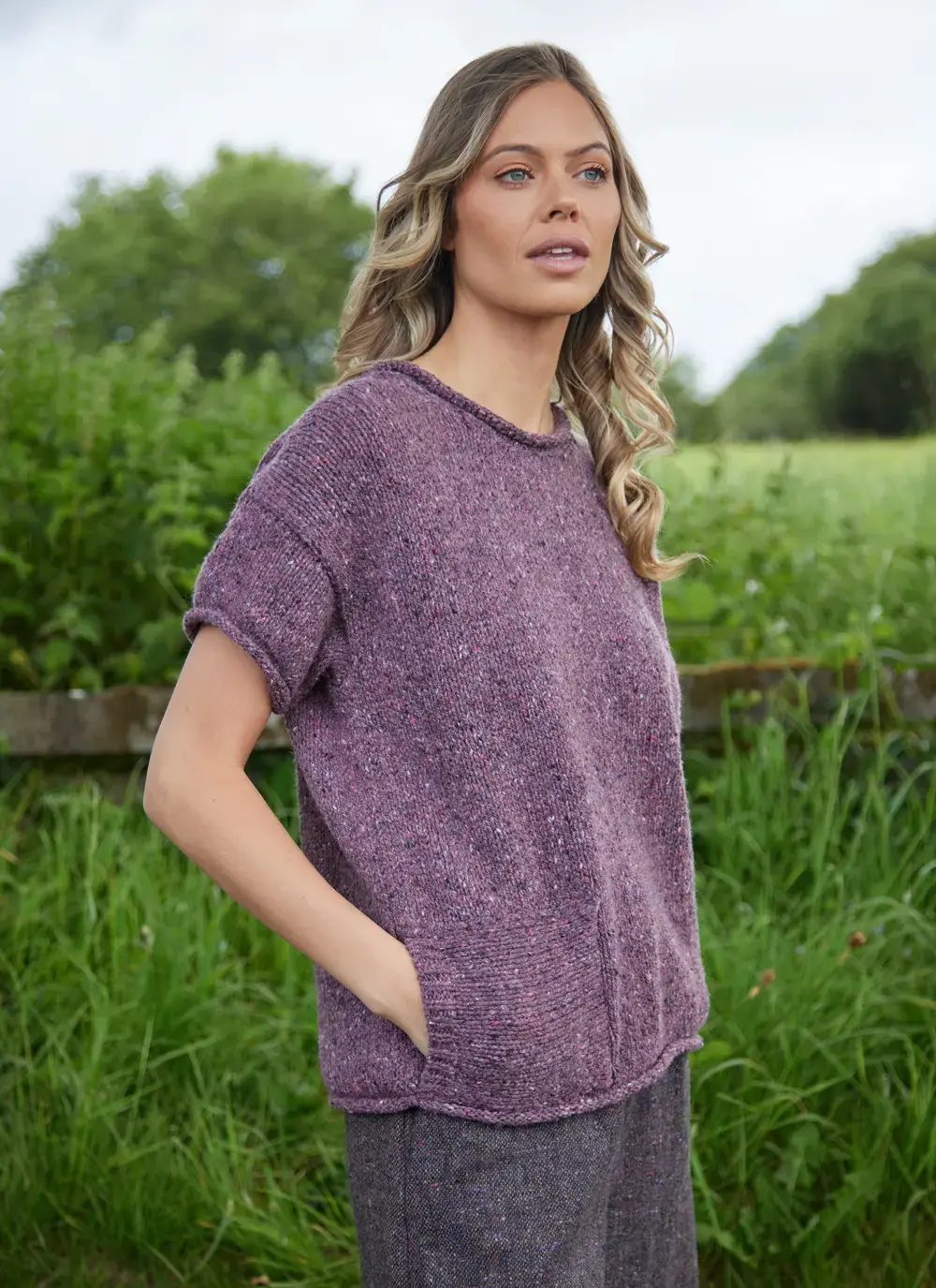 Donegal Fleck T-Shirt Pocket Sweater