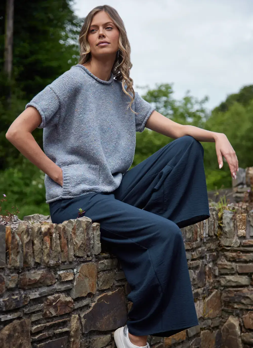 Donegal Fleck T-Shirt Pocket Sweater