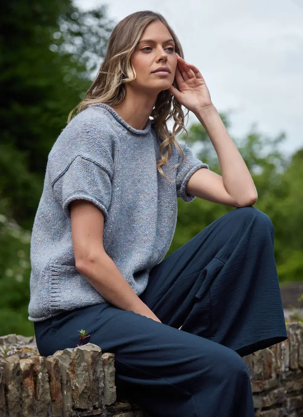 Donegal Fleck T-Shirt Pocket Sweater