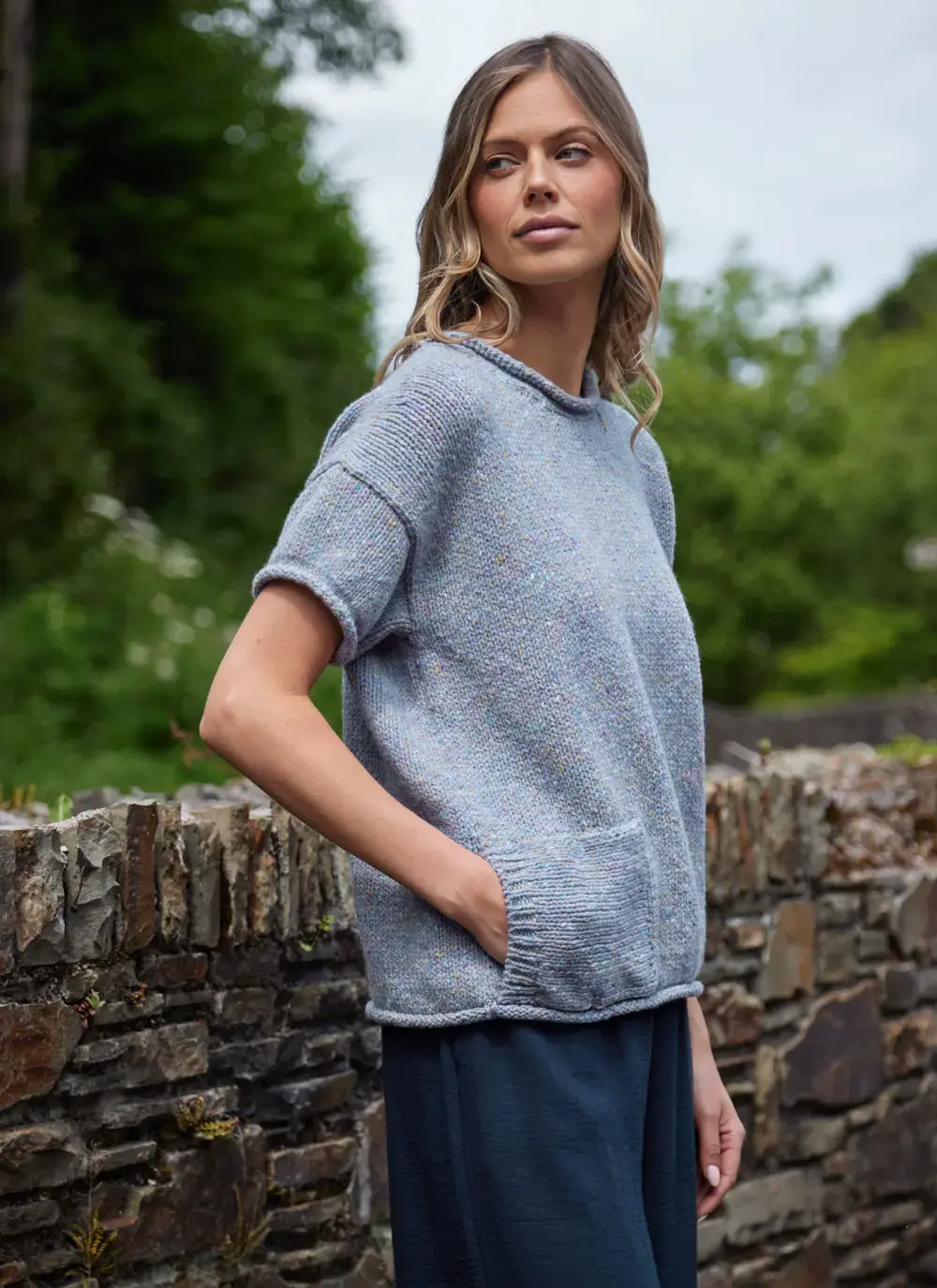 Donegal Fleck T-Shirt Pocket Sweater