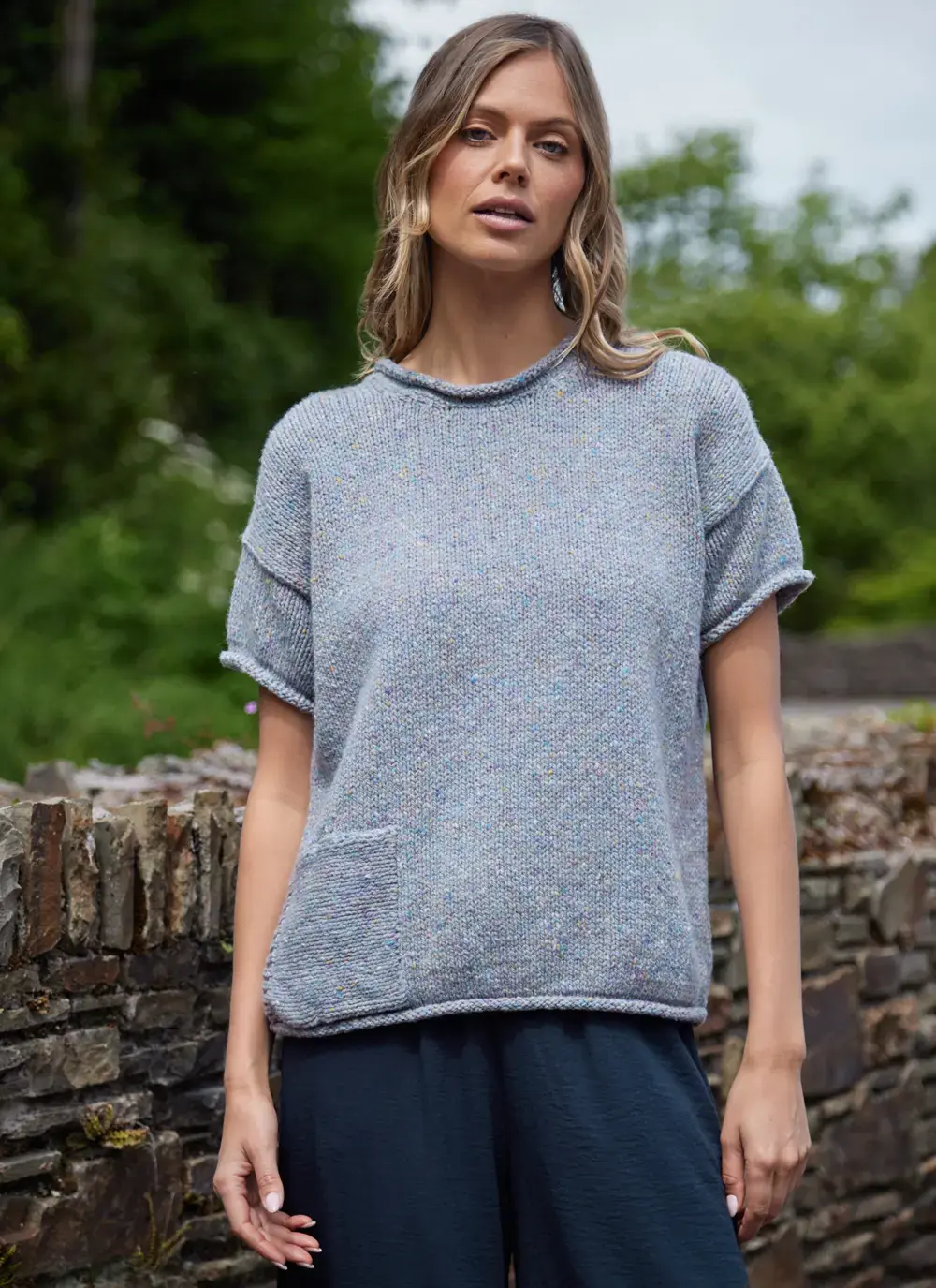 Donegal Fleck T-Shirt Pocket Sweater