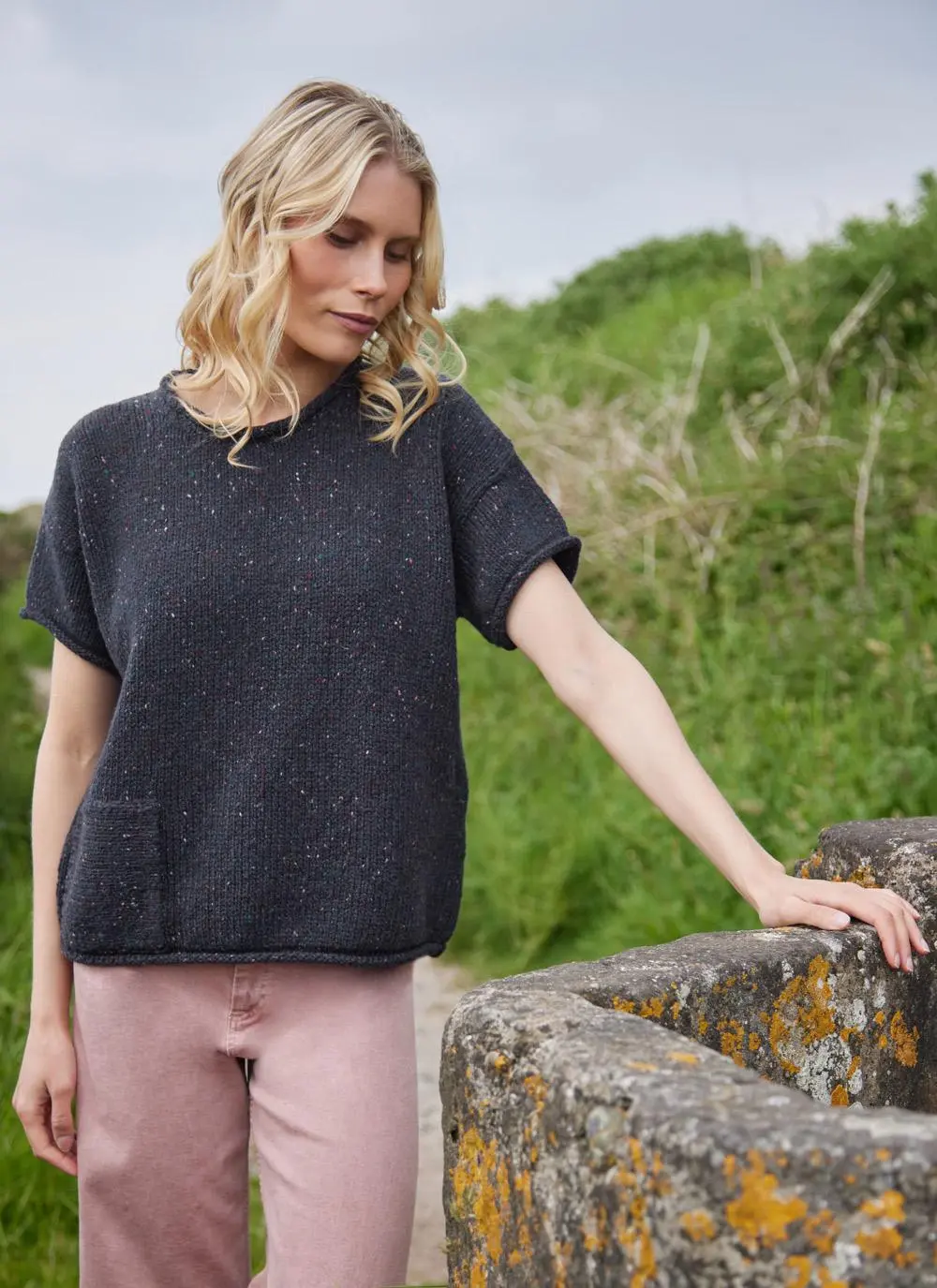 Fisherman Donegal Fleck T-Shirt Pocket Sweater