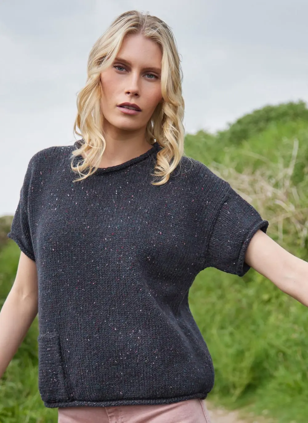 Fisherman Donegal Fleck T-Shirt Pocket Sweater