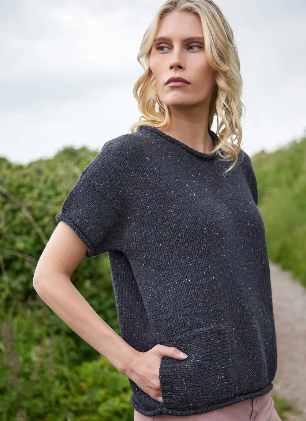 Fisherman Donegal Fleck T-Shirt Pocket Sweater