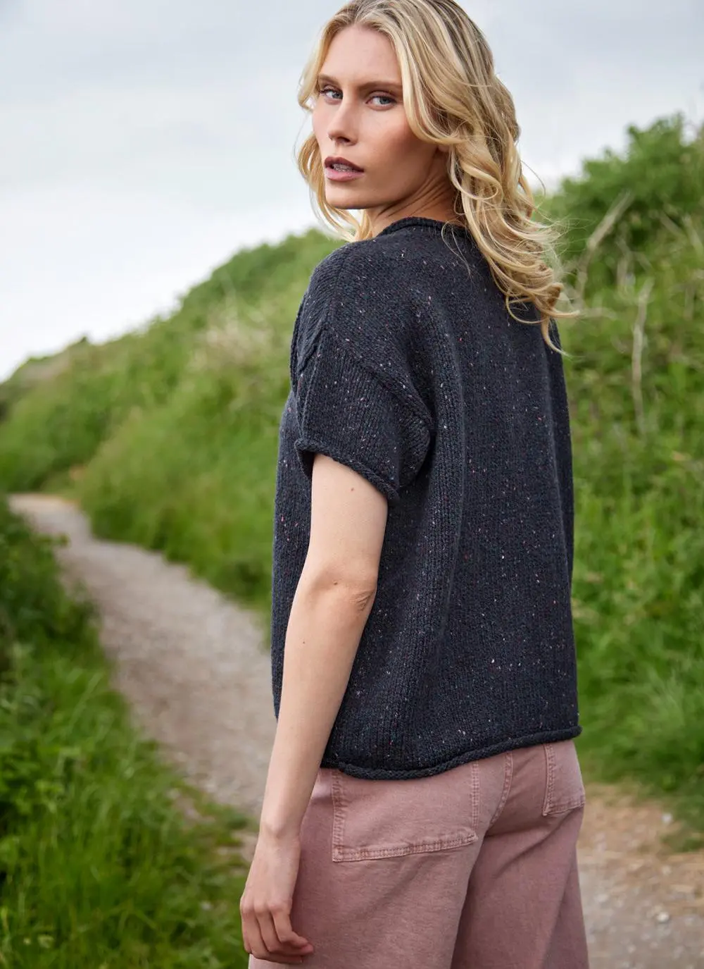 Fisherman Donegal Fleck T-Shirt Pocket Sweater