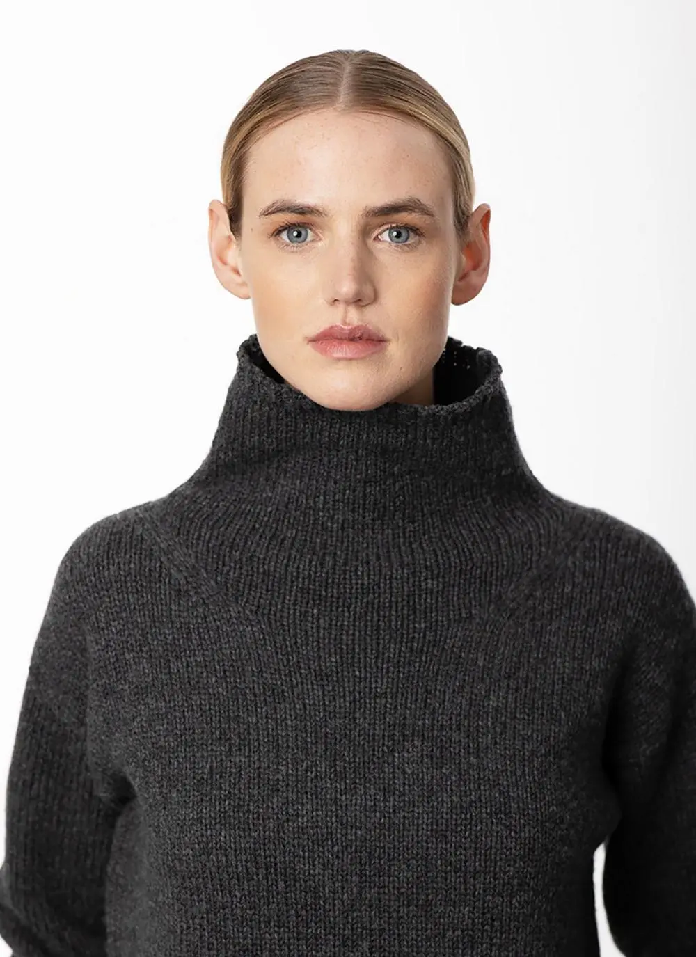 Fisherman Funnel Neck Slouchy Sweater