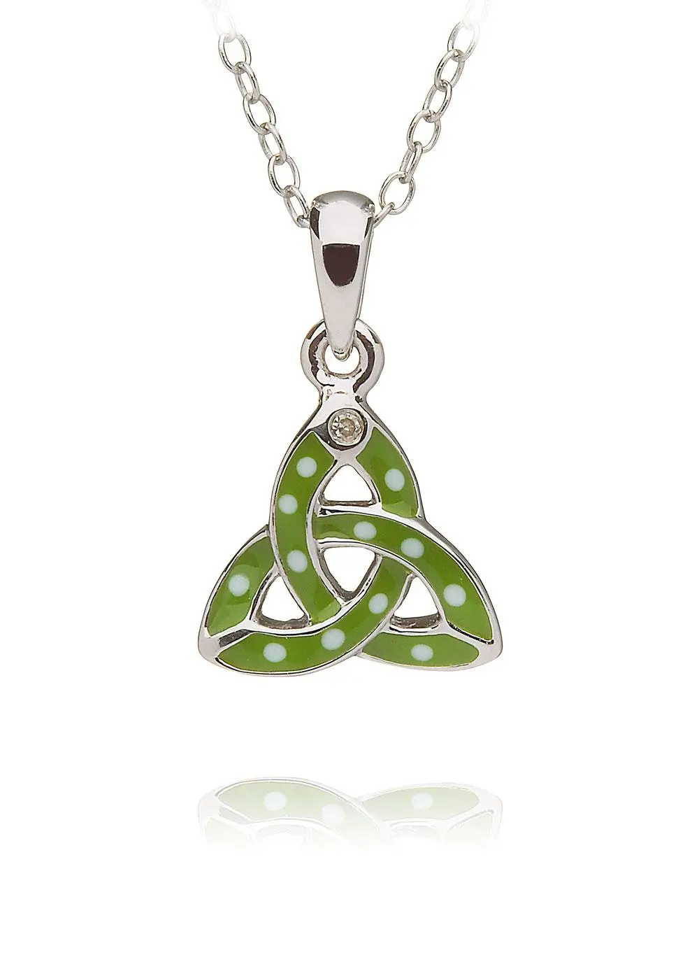 Celtic Princess Trinity Knot Pendant Green 