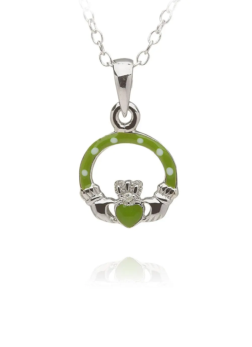 Celtic Princess Claddagh Pendant Green 