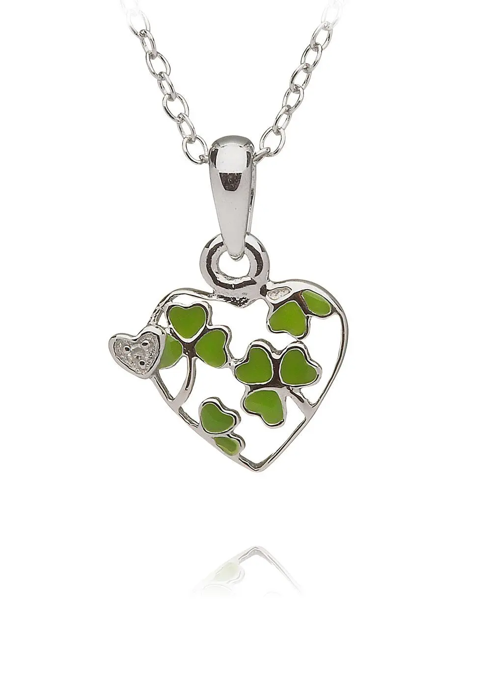 Celtic Princess Shamrock Heart Pendant