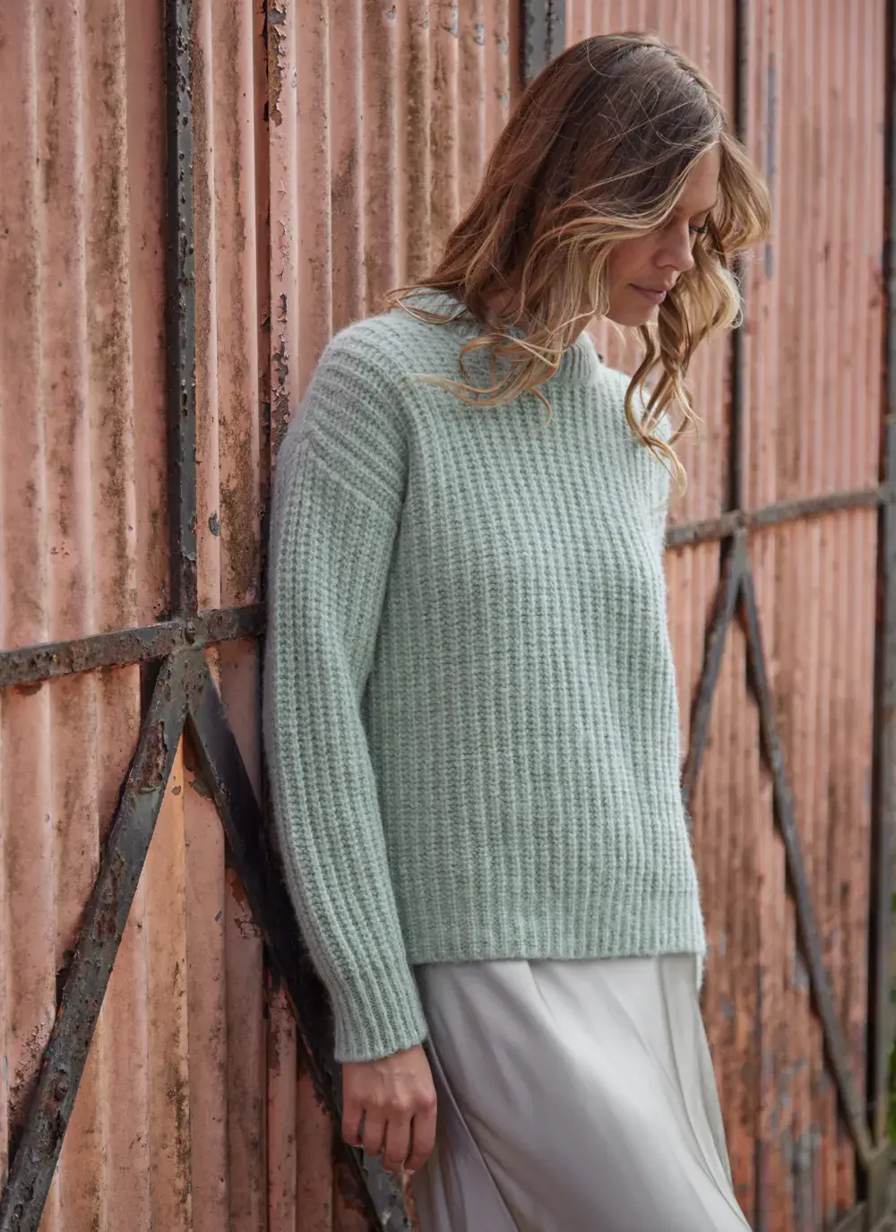 Alpaca Chunky Ribbed Crew Sweater
