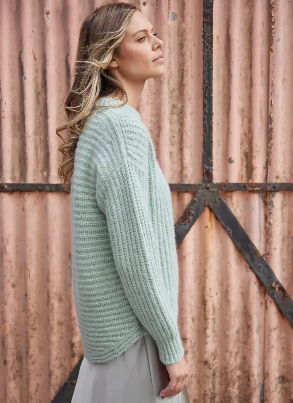 Alpaca Chunky Ribbed Crew Sweater