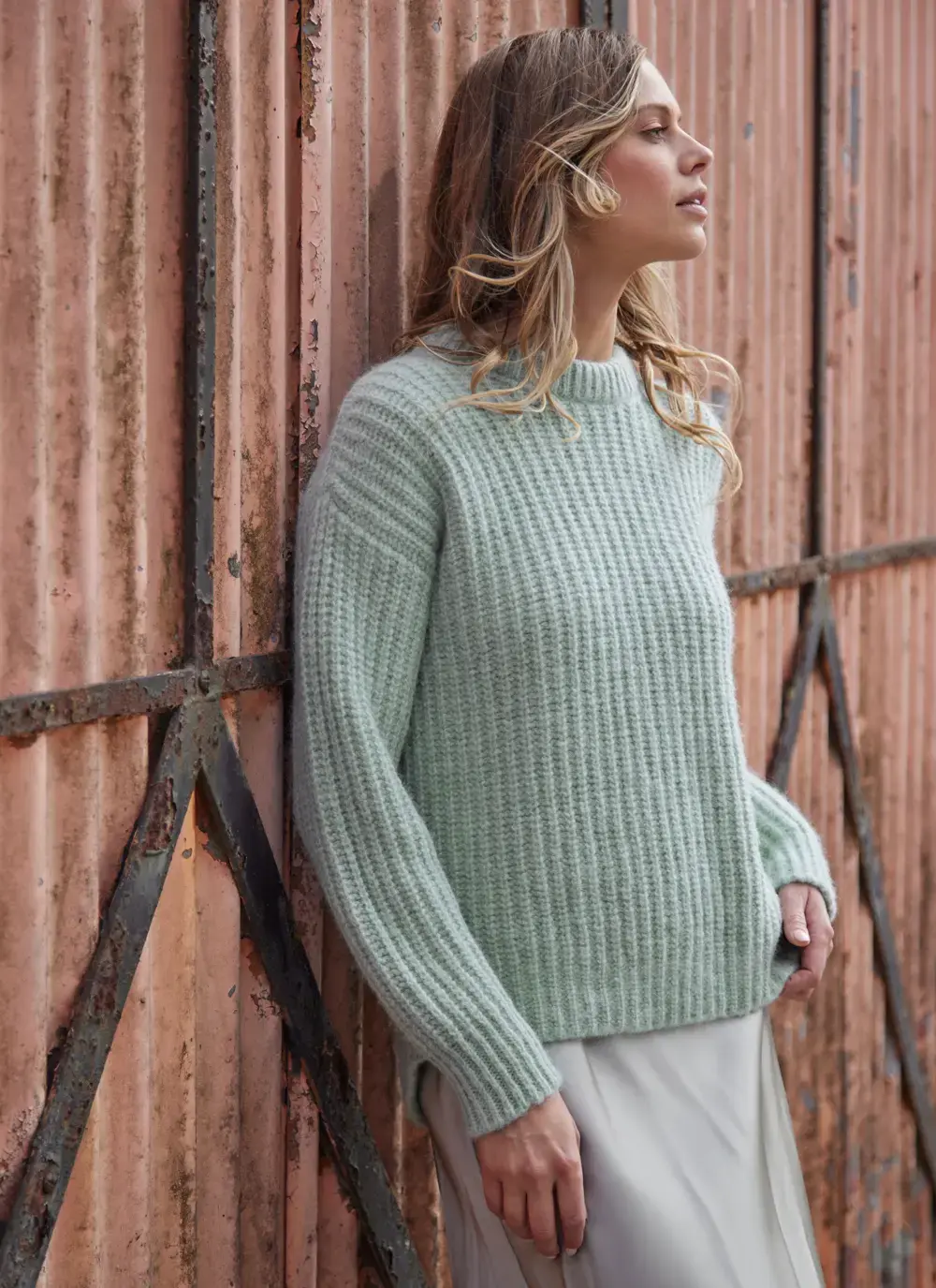 Alpaca Chunky Ribbed Crew Sweater