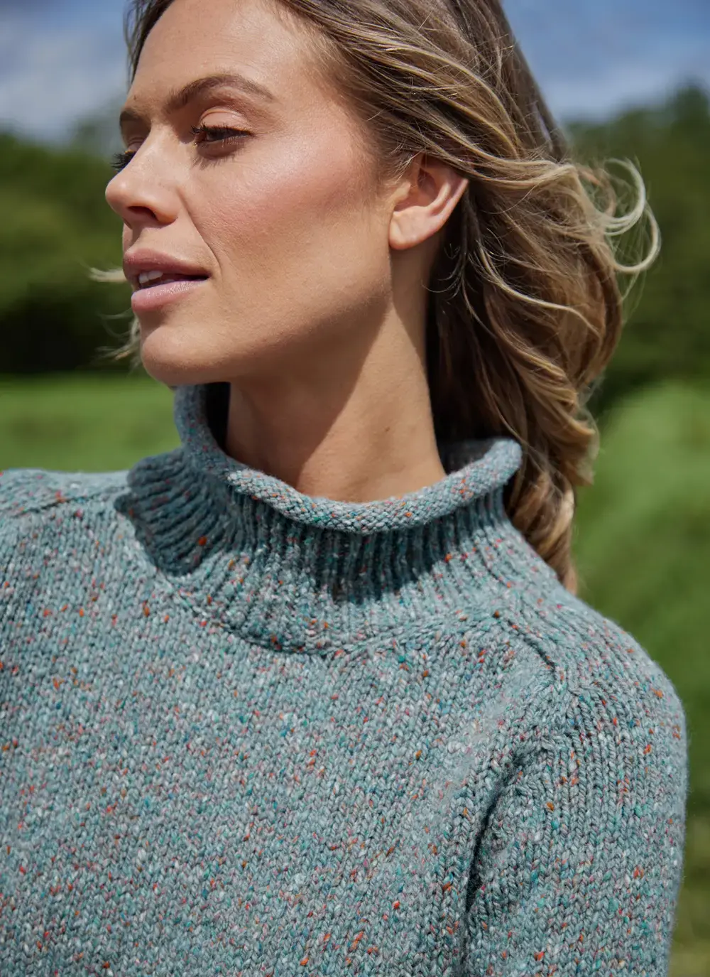 Donegal Fleck Saddle Shoulder Sweater