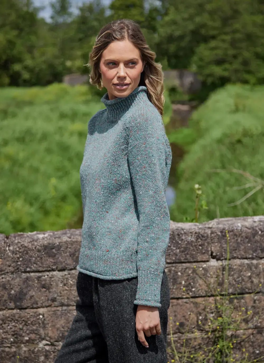 Donegal Fleck Saddle Shoulder Sweater