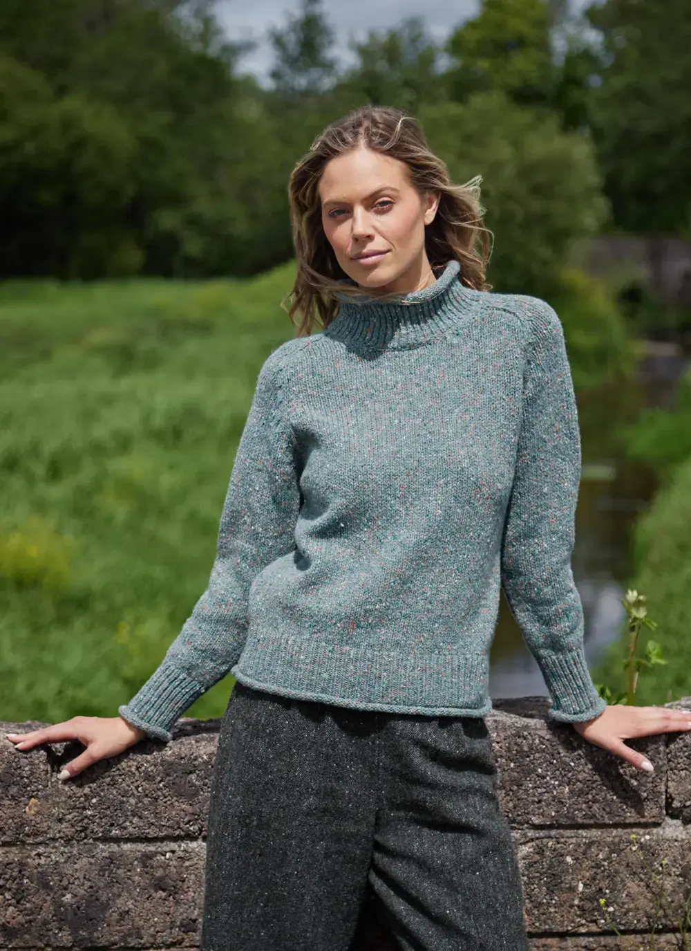 Donegal Fleck Saddle Shoulder Sweater