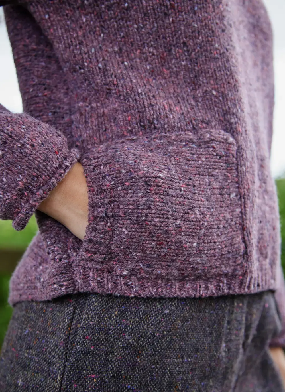 Donegal Fleck Roll Neck Pocket Sweater