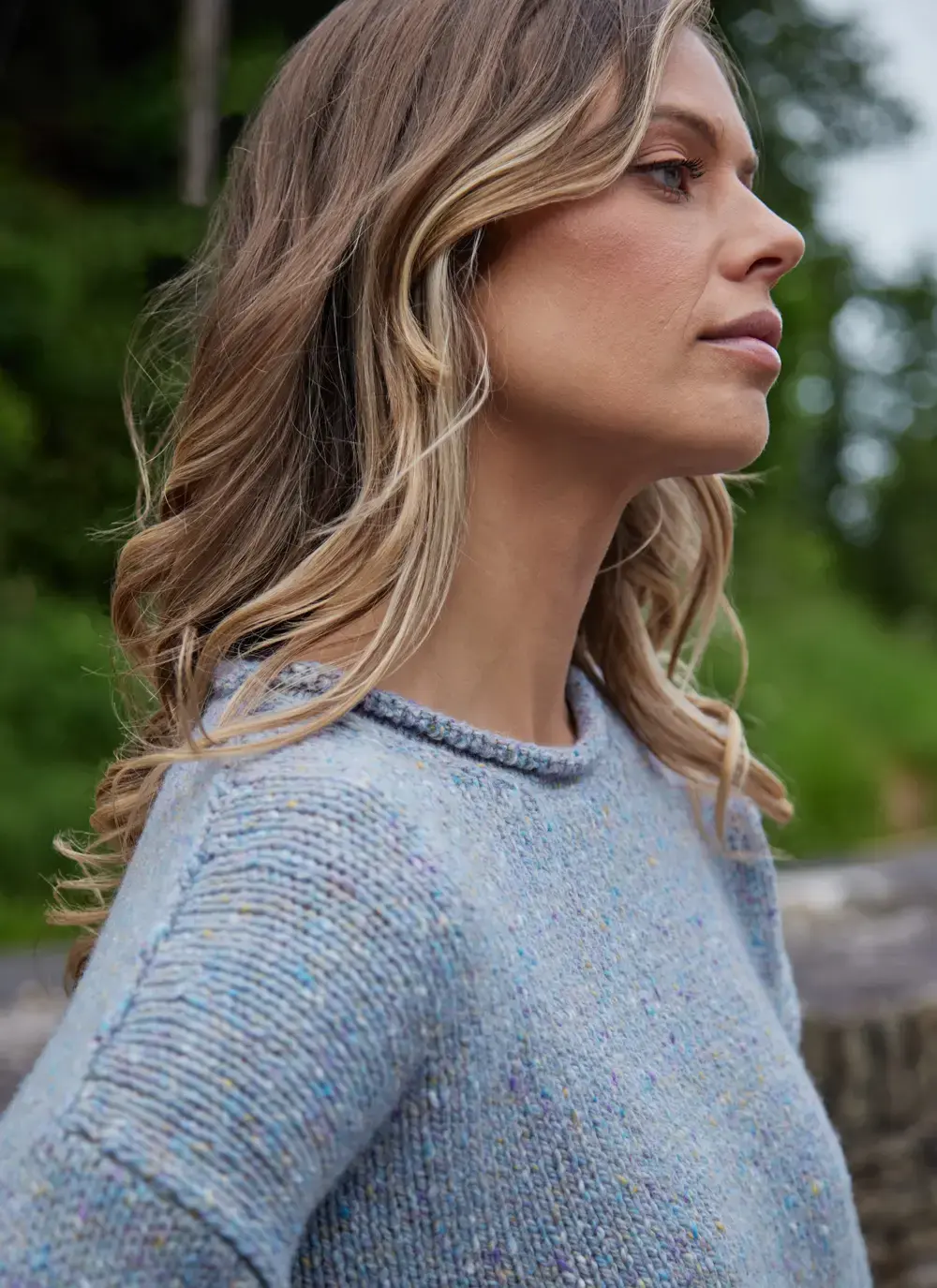 Donegal Fleck Roll Neck Pocket Sweater