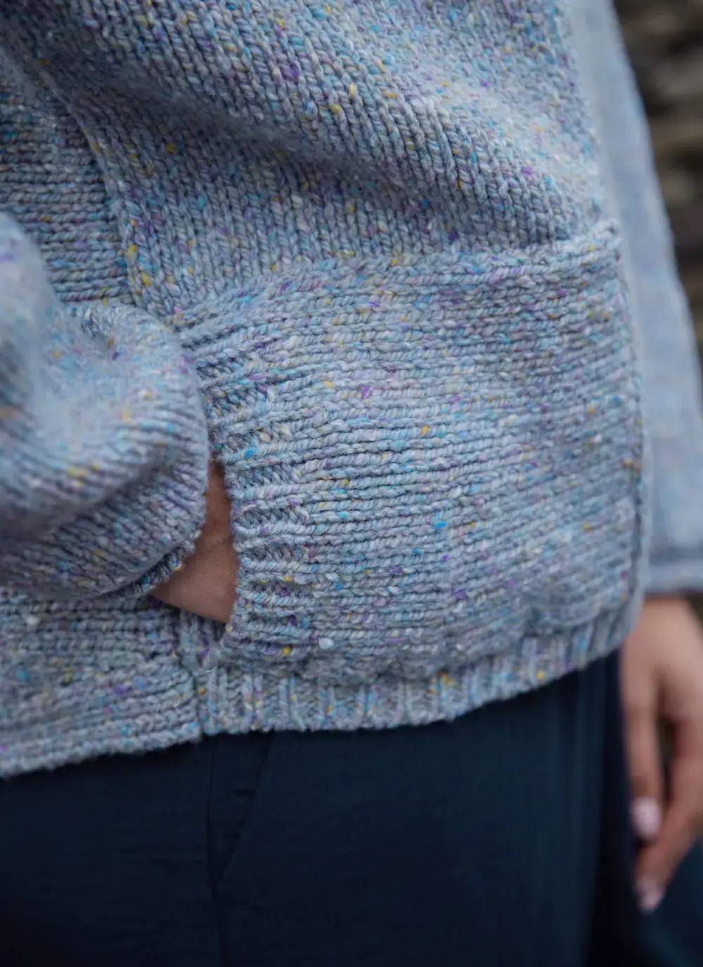 Donegal Fleck Roll Neck Pocket Sweater