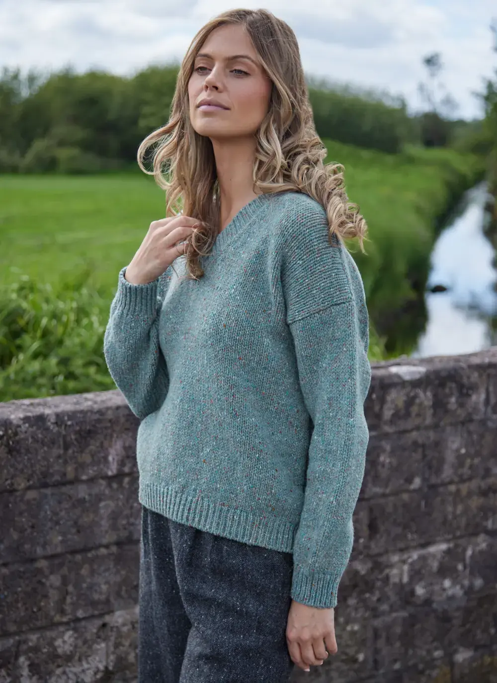 Donegal Fleck V-Neck Sweater