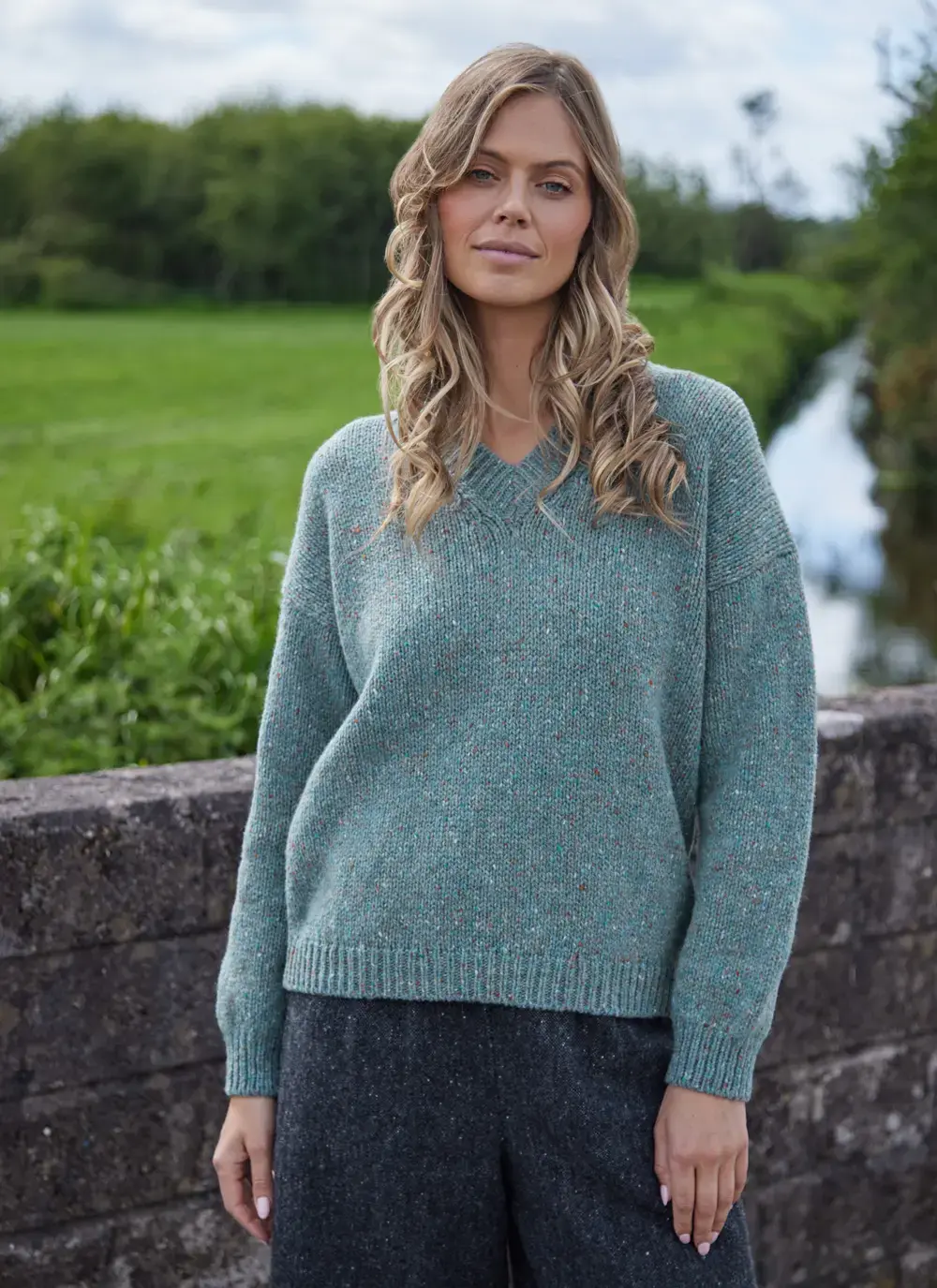Donegal Fleck V-Neck Sweater