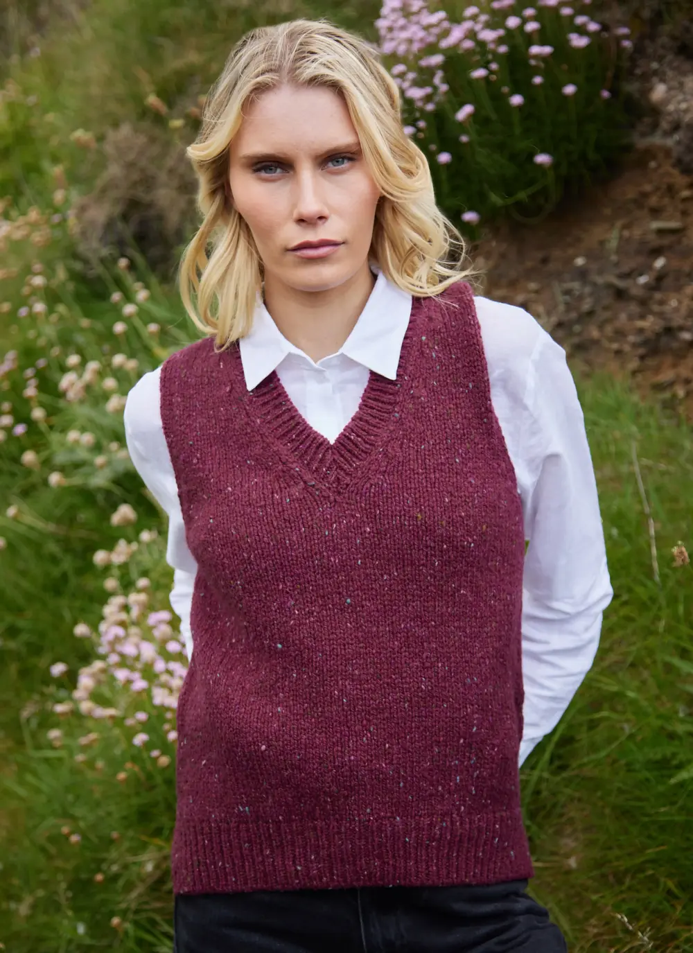 Fisherman Donegal Fleck V-Neck Sweater Vest