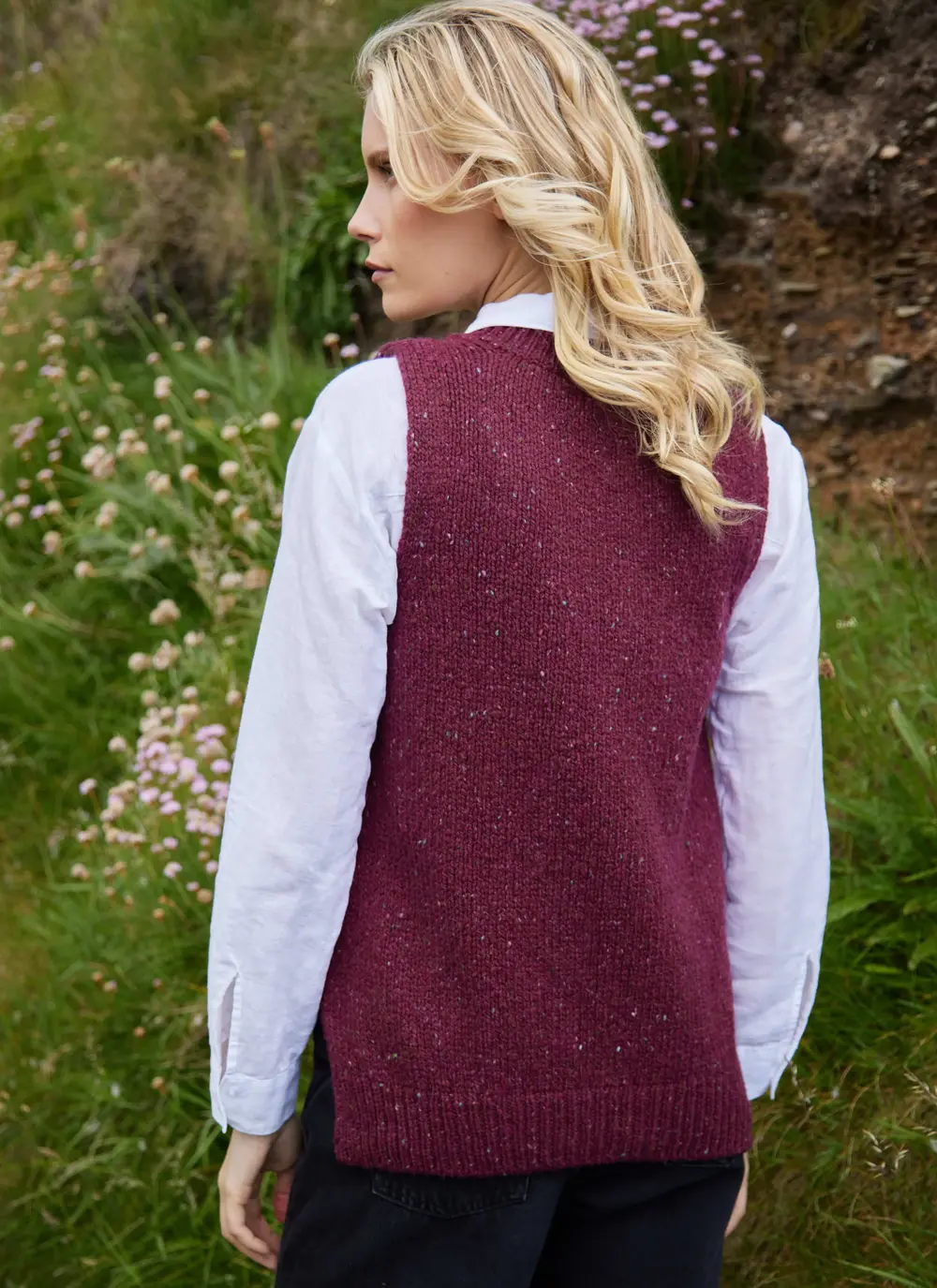 Fisherman Donegal Fleck V-Neck Sweater Vest