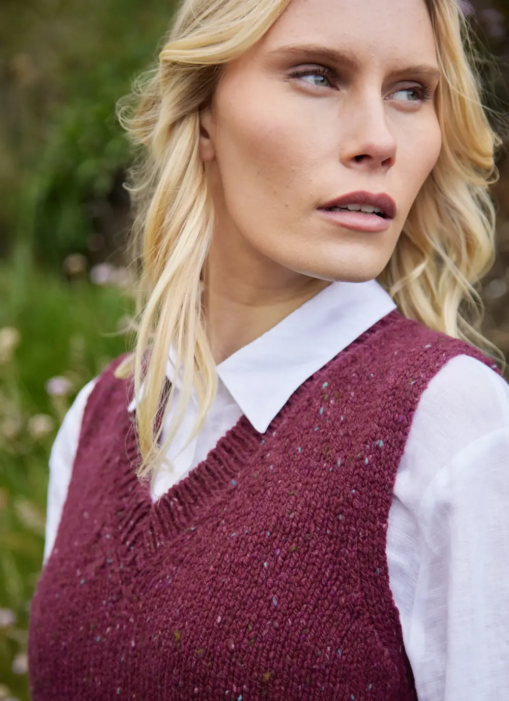 Fisherman Donegal Fleck V-Neck Sweater Vest