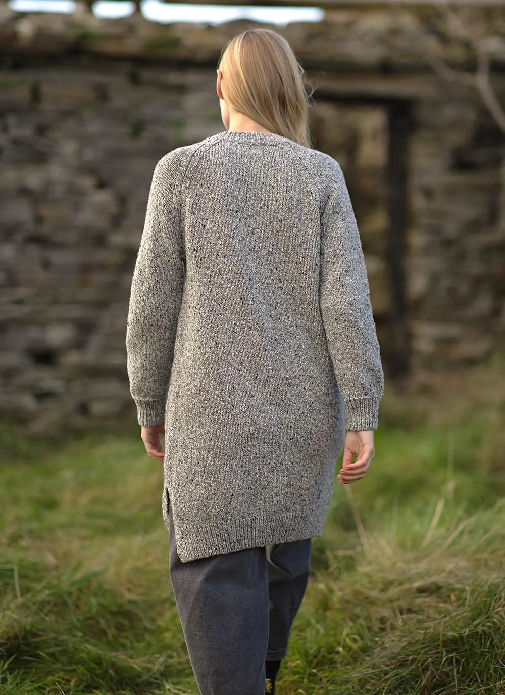 Fisherman Donegal Fleck Long Button Cardigan