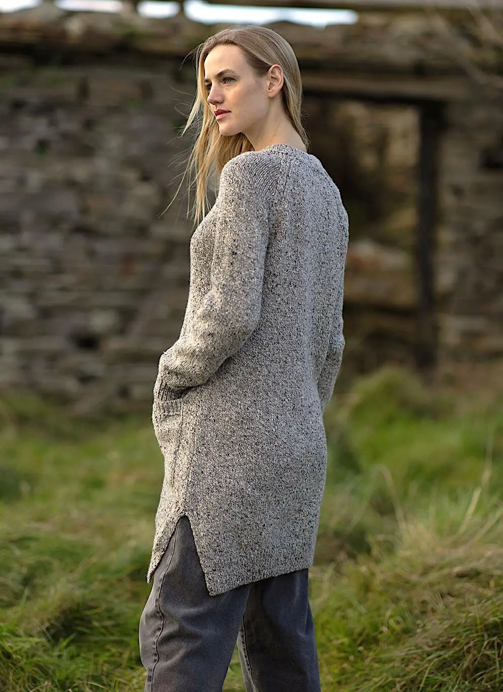 Fisherman Donegal Fleck Long Button Cardigan