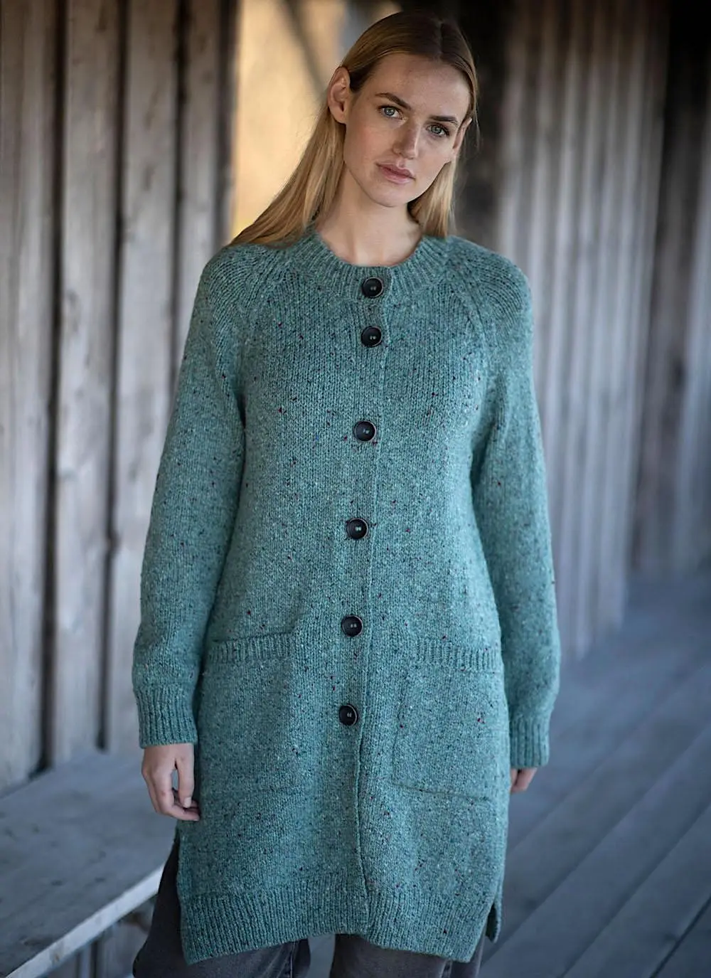 Fisherman Donegal Fleck Long Button Cardigan