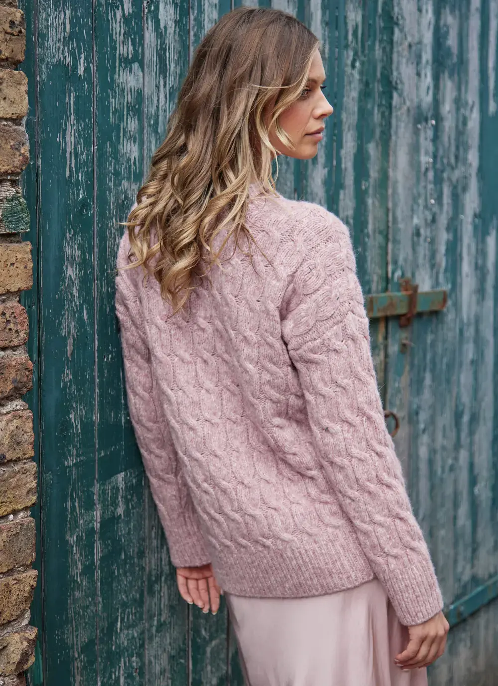 Alpaca Cable Crew Sweater 