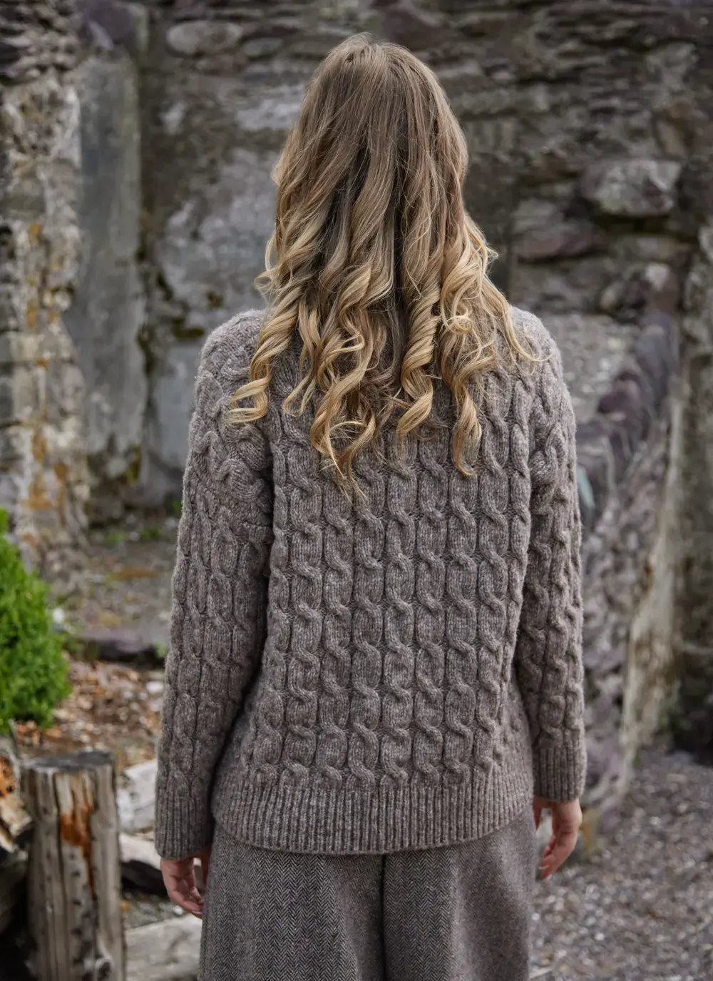 Alpaca Cable Crew Sweater 