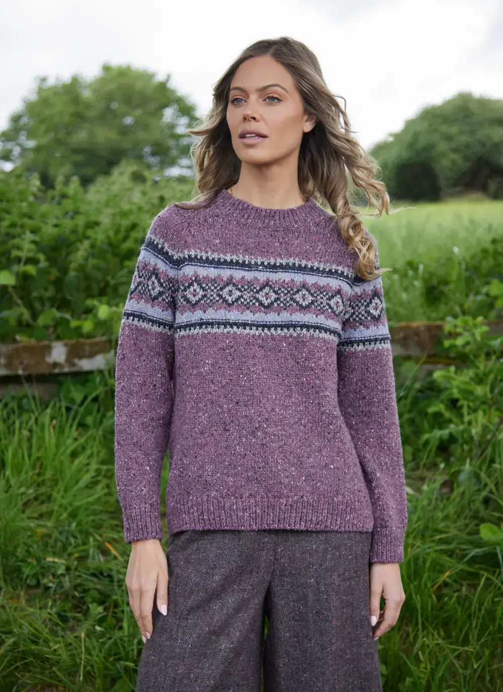 Donegal Fairisle Chest Crew 