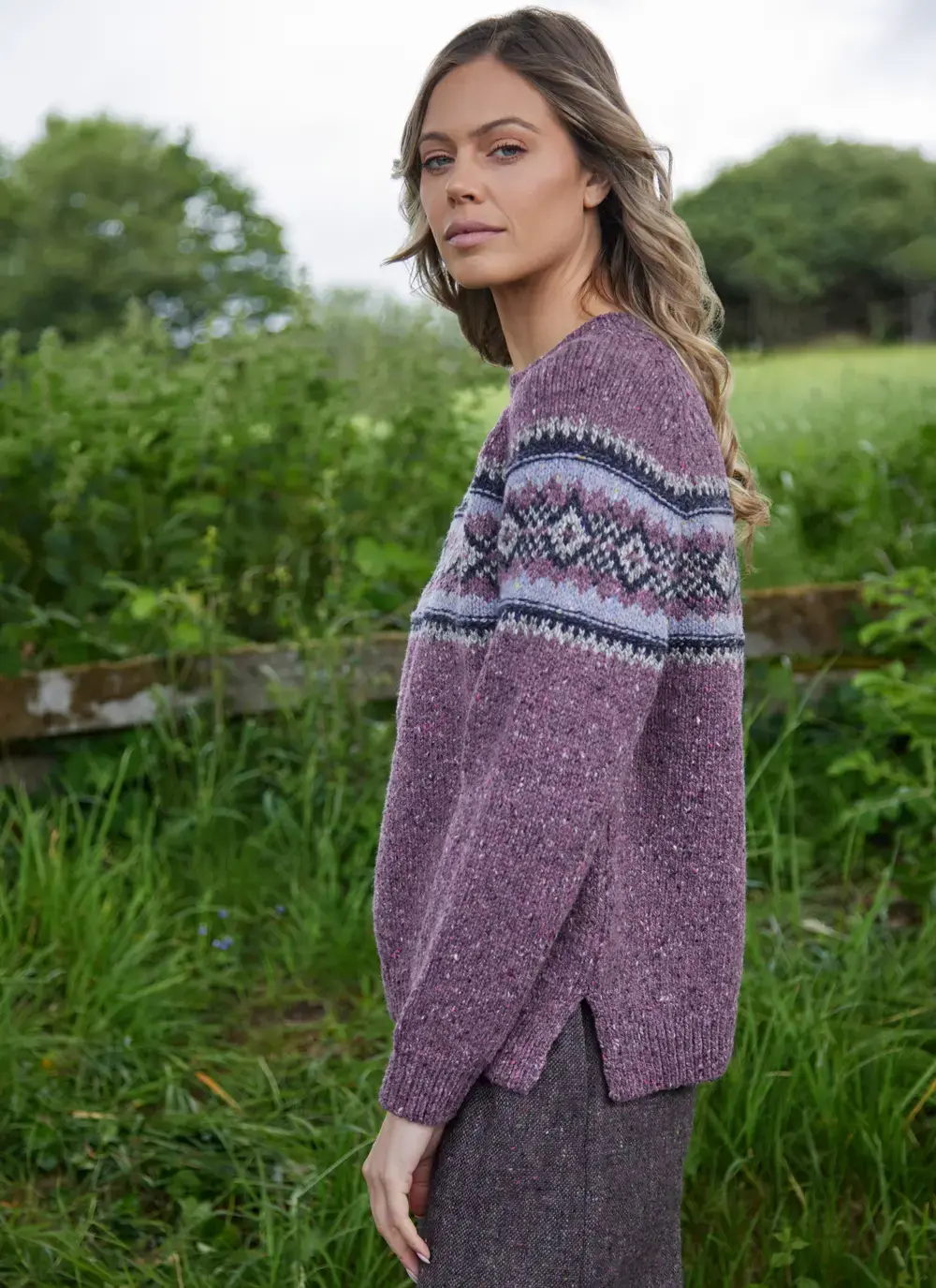 Donegal Fairisle Chest Crew 