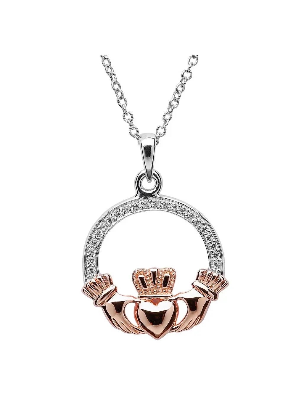 Rose Gold Plated Claddagh Pendant