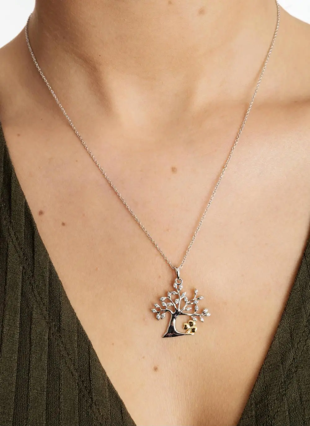 Celtic Tree Of Life Shamrock Pendant 